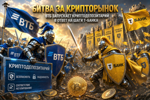 Банковская гонка за крипту: ВТБ вслед за Т-Банком анонсировал создание собственного криптодепозитария