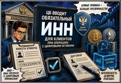 ЦБ усиливает контроль над крипторынком: ИНН станет обязательным реквизитом клиента