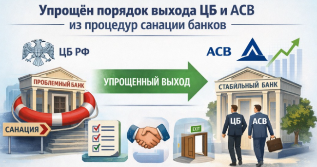 Законопроект создаёт более гибкий и ресурсосберегающий механизм завершения процедур финансового оздоровления, минимизируя бюрократические издержки при успешном присоединении санируемого банка.