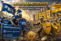 Банковская гонка за крипту: ВТБ вслед за Т-Банком анонсировал создание собственного криптодепозитария