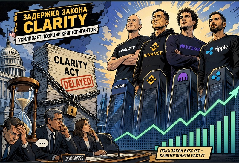 Задержка закона CLARITY усиливает позиции криптогигантов